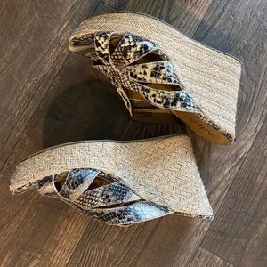 snake print wedges